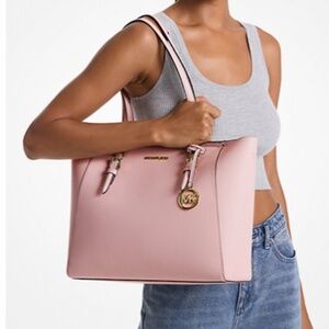 Michael Kors Charlotte Large Saffiano Leather 3-in-1 Tote Bag Powder Blush